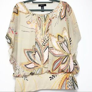 FREE w/Bundle Style & Co Dolman Boho Flower Blouse